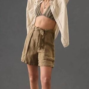 NWT new MOTHER denim  High Waist green‎ Tan Shorts